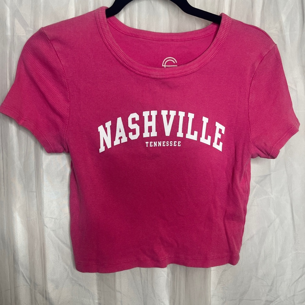 Nashville Graphic Pink Crop Top